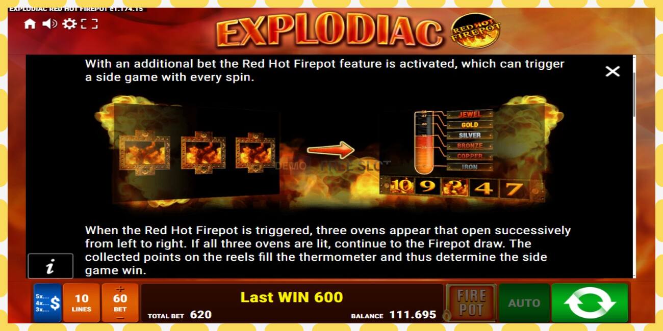 Demo slot Explodiac Red Hot Firepot free and without registration, picture - 1