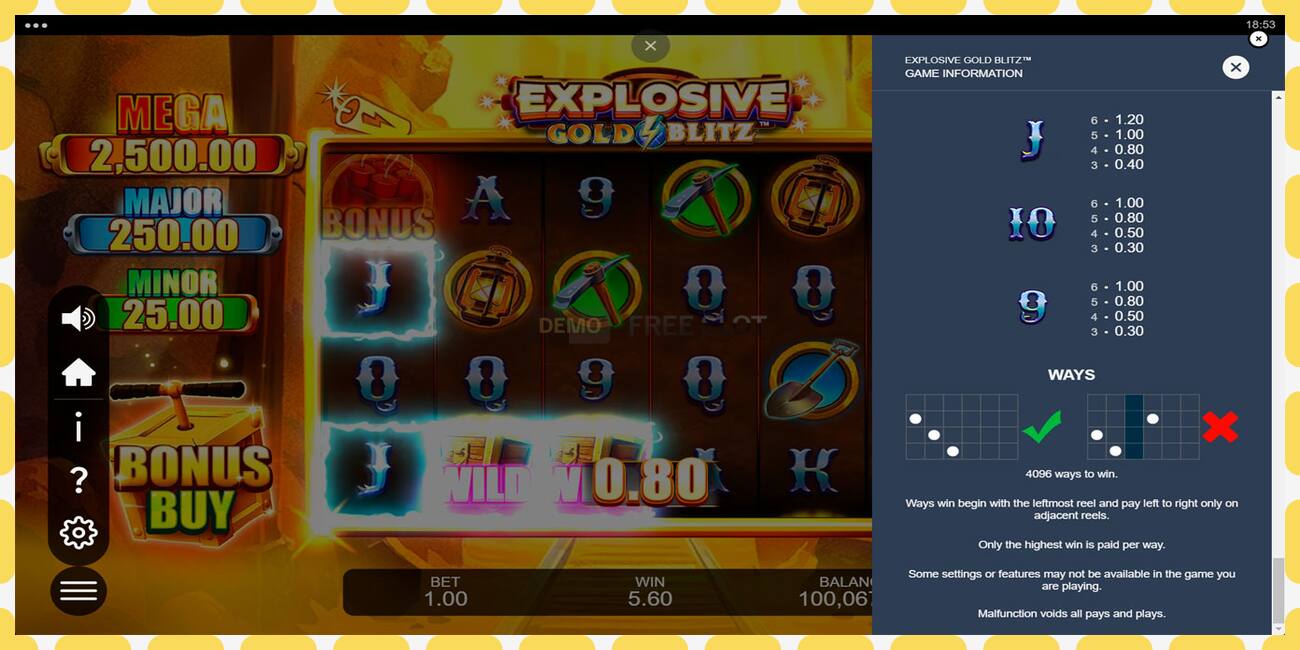 Demo slot Explosive Gold Blitz free and without registration, picture - 1