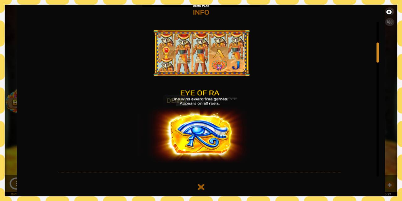 Demo uyasi Eyes of Ra bepul va royxatdan holda, rasm - 1