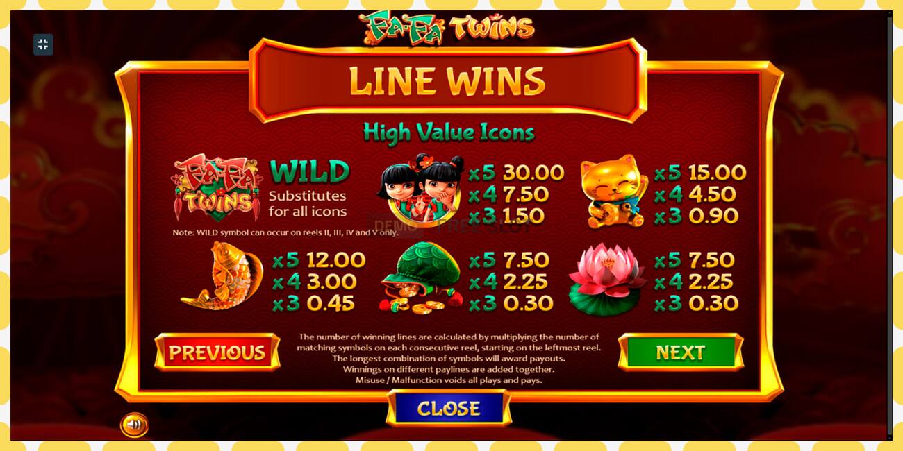 Demo slot Fa Fa Twins free and without registration, picture - 1