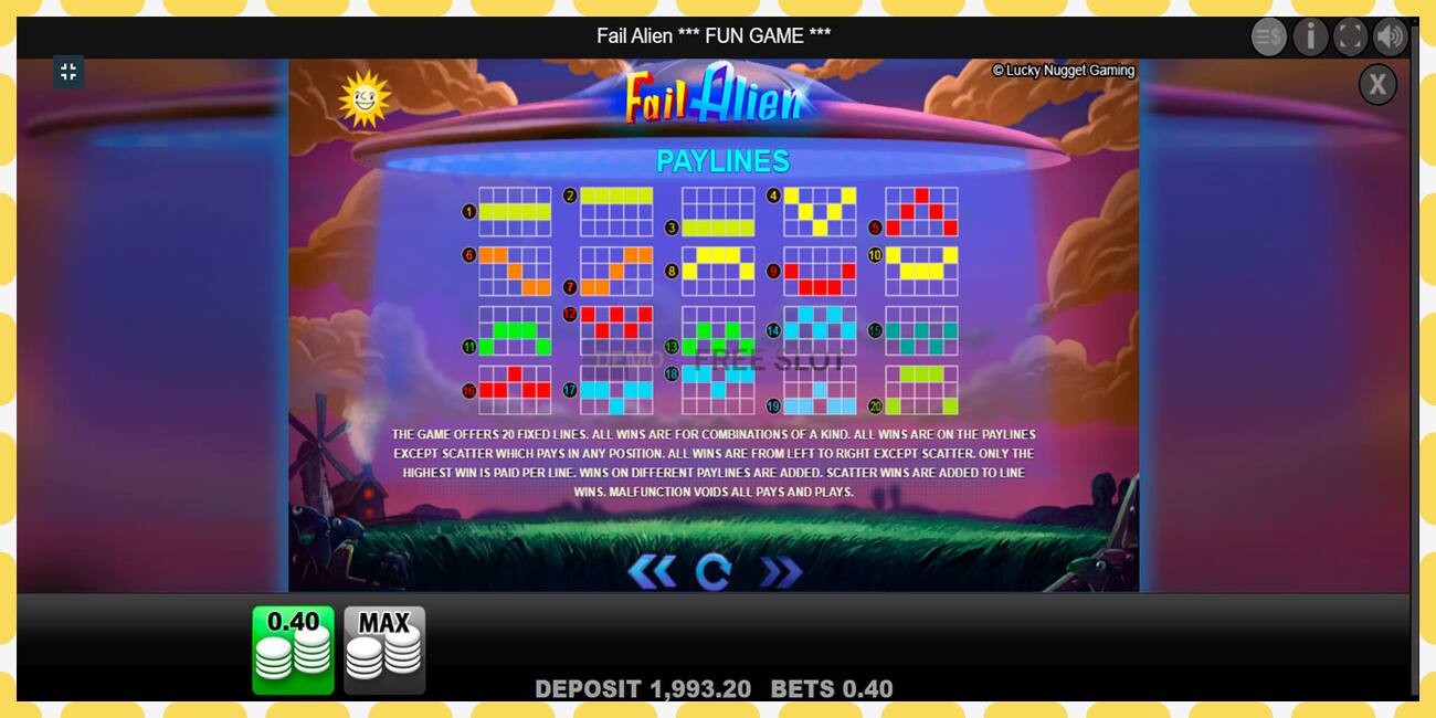 Demo slot Fail Alien free and without registration, picture - 1