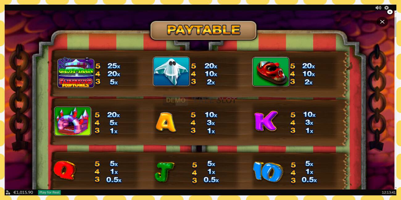 Demo slot Fairground Fortunes Ghost Train free and without registration, picture - 1