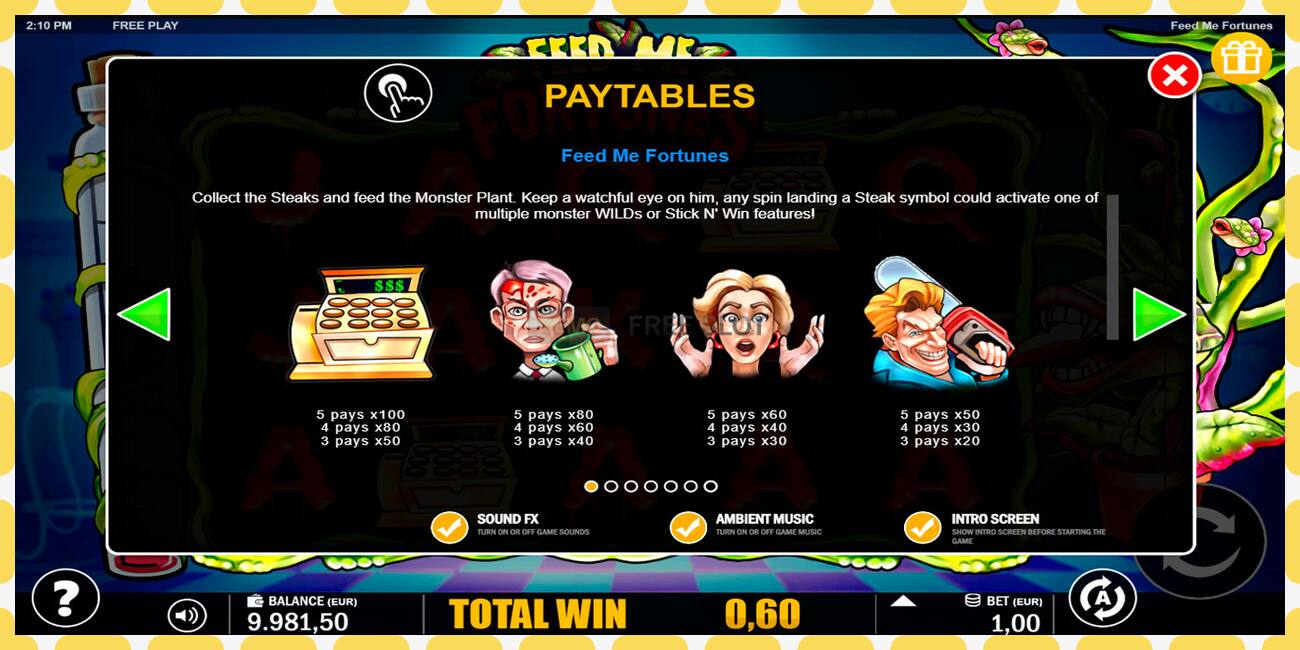 Demo slot Feed Me Fortunes free and without registration, picture - 1