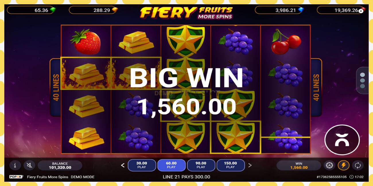 Demo slot Fiery Fruits More Spins free and without registration, picture - 1