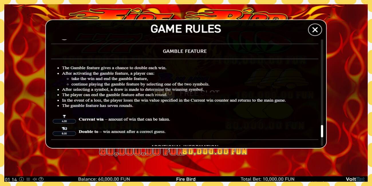 Demo slot Fire Bird free and without registration, picture - 1