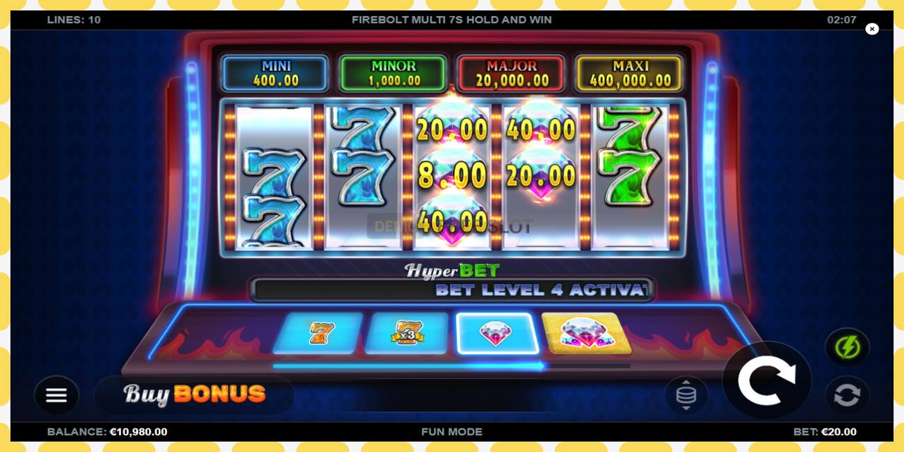 Demo slot Firebolt Multi 7s Hold and Win free and without registration, picture - 1