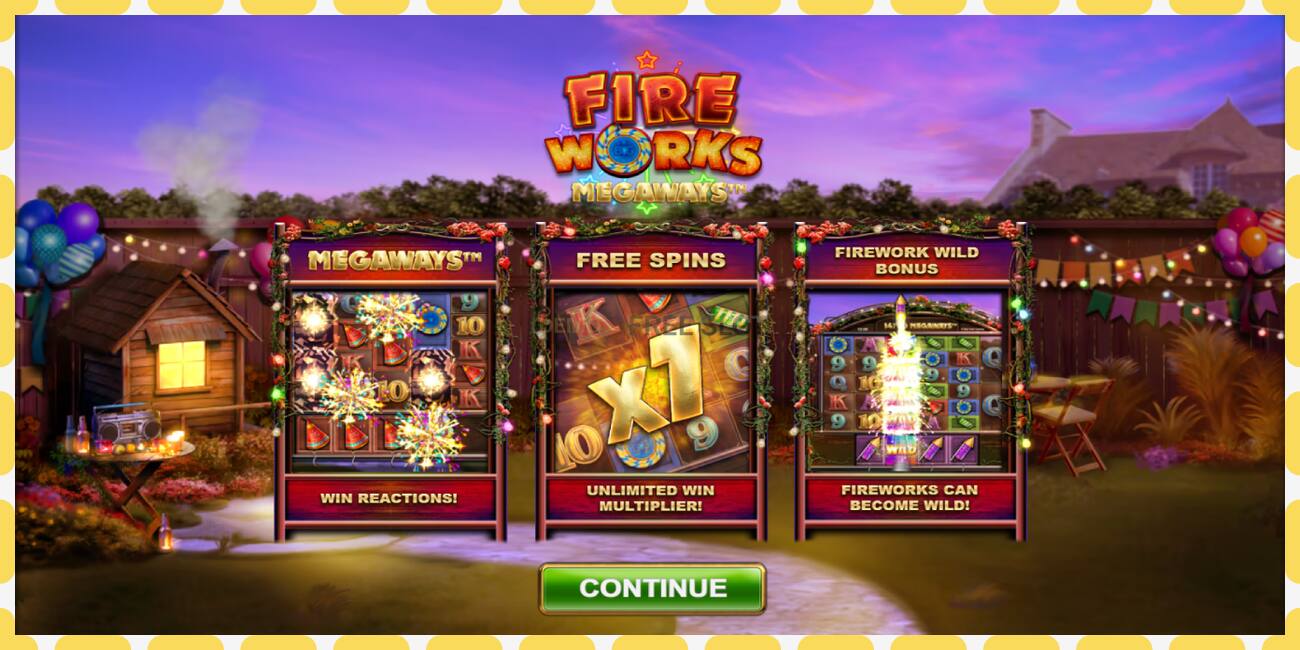 Slot de demostración Fireworks Megaways gratuíto e sen rexistro, imaxe - 1