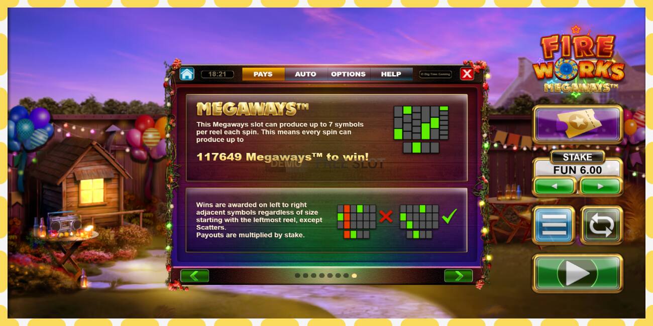 Demo-slot Fireworks Megaways gratis en zonder registratie, afbeelding - 1