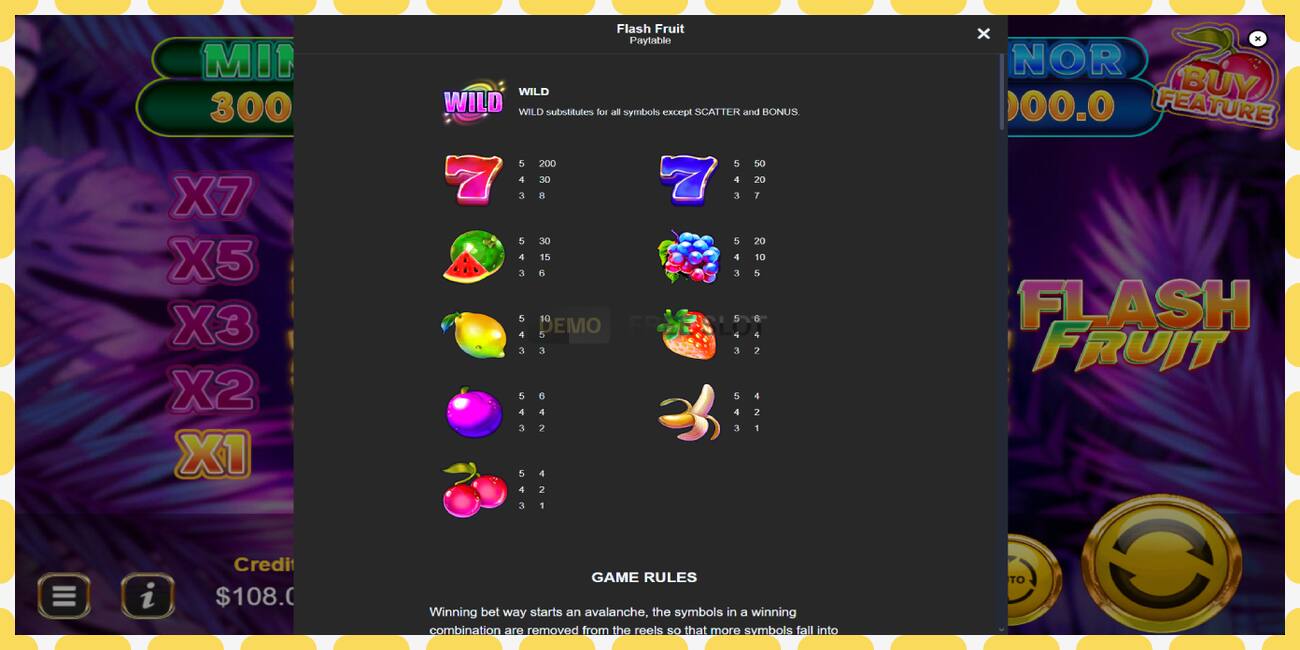 Demo-spor Flash Fruit gratis og uten registrering, bilde - 1