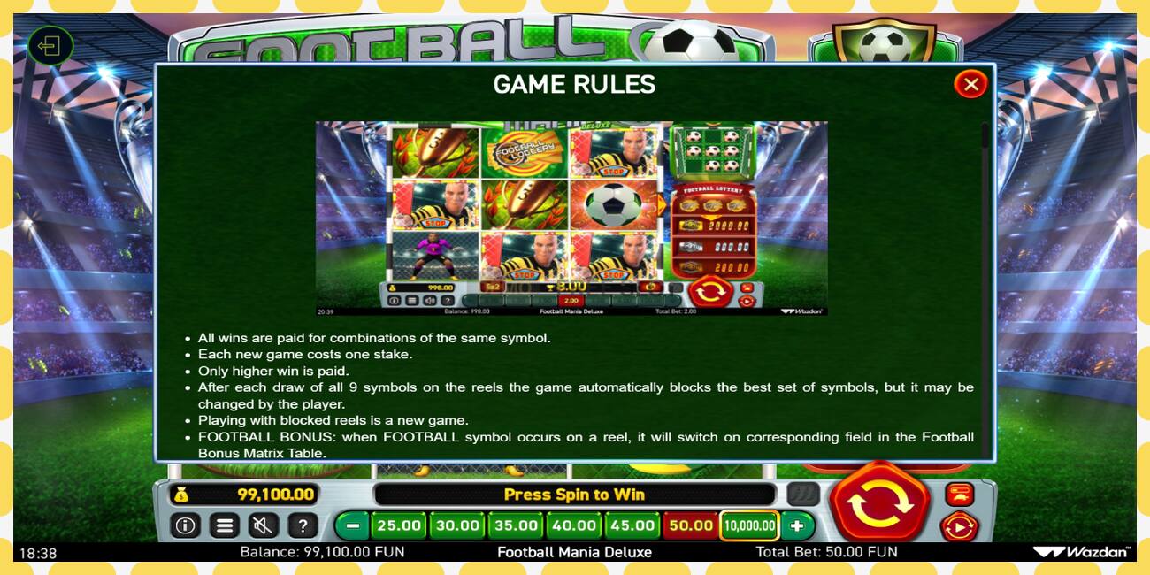 Demo slot Football Mania Deluxe free and without registration, picture - 1