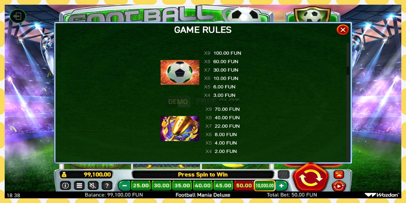 Demo slot Football Mania Deluxe free and without registration, picture - 1