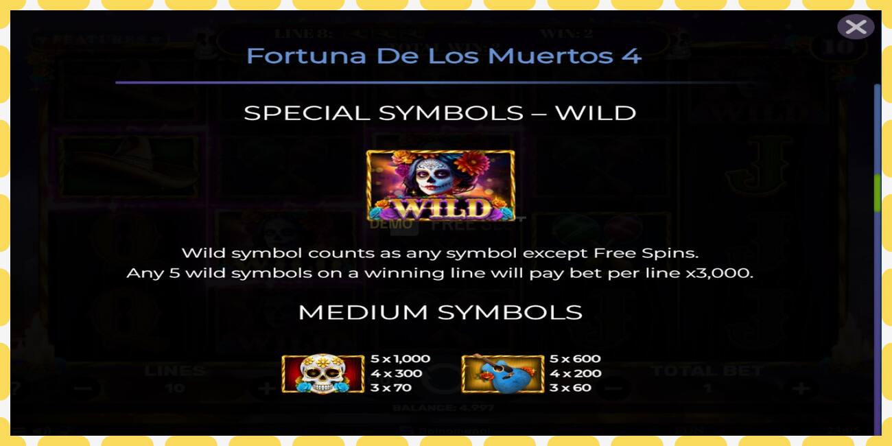 Demo slot Fortuna De Los Muertos 4 free and without registration, picture - 1