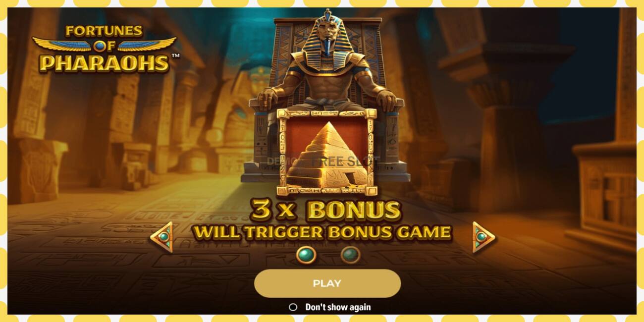 Demo slot Fortunes of Pharaohs free and without registration, picture - 1