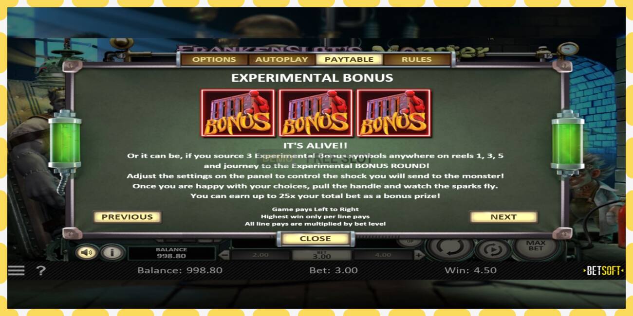 Demo slot Frankenslots Monster free and without registration, picture - 1