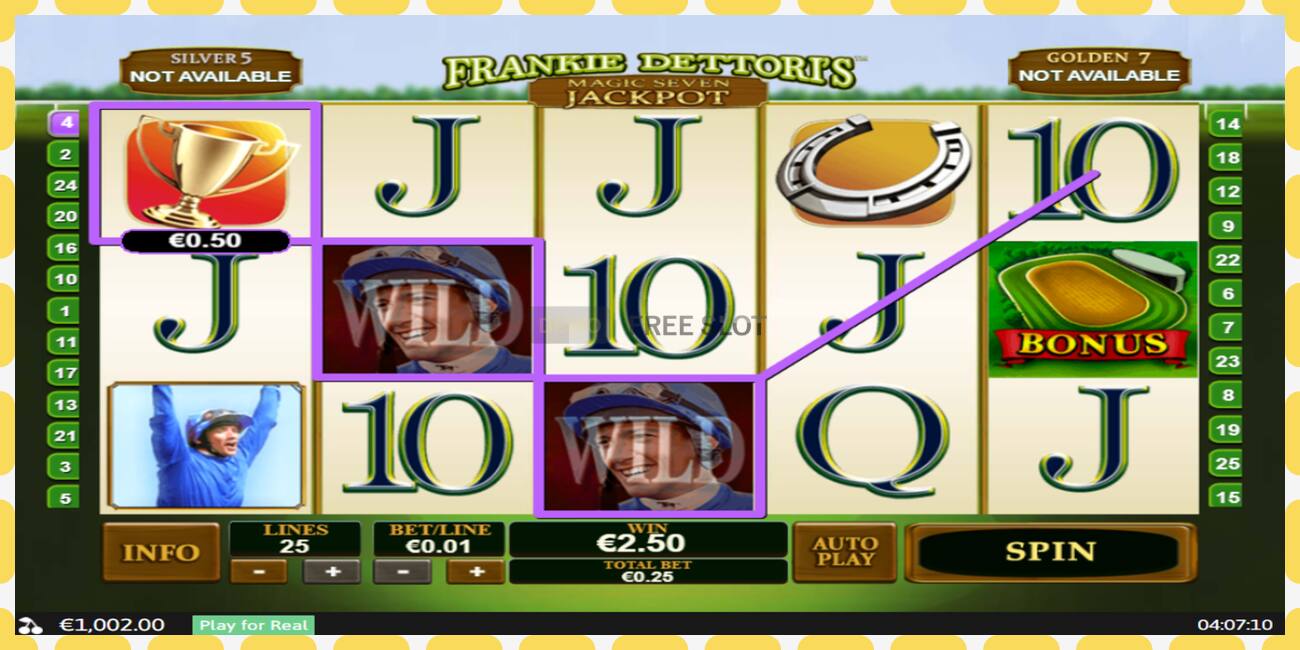 Demo slot Frankie Dettori Magic Seven Jackpot free and without registration, picture - 1