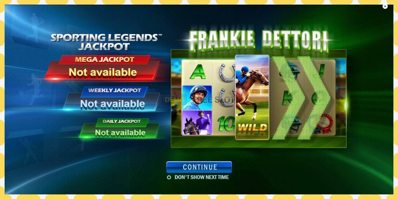 Demo slot Frankie Dettori Sporting Legends free and without registration, picture - 1