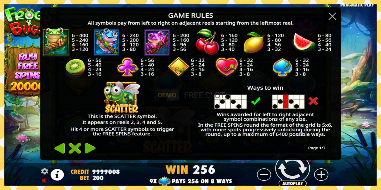 Demo slot Frogs & Bugs free and without registration, picture - 1