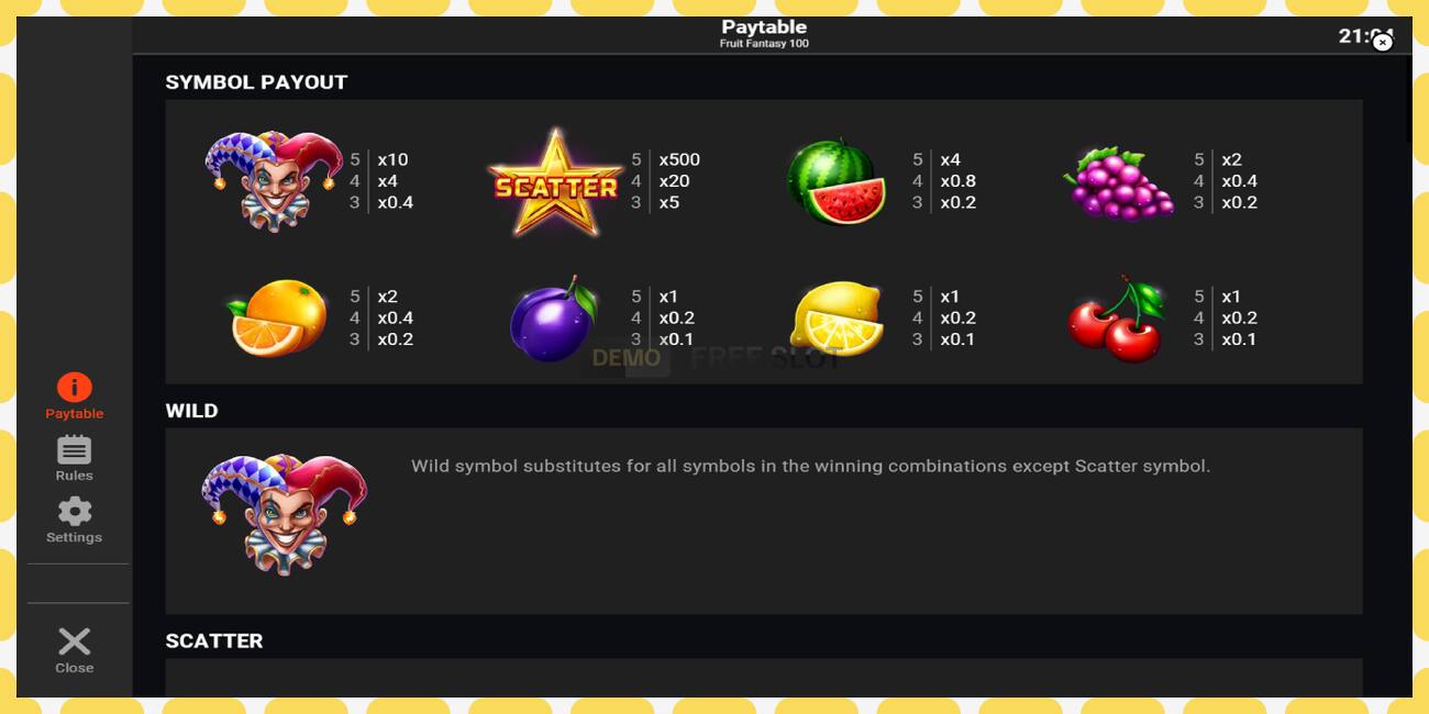 Slot për demonstrim Fruit Fantasy 100 falas dhe pa regjistrim, foto - 1