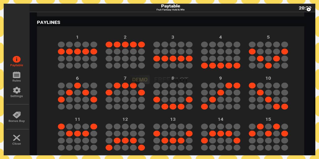 डेमो स्लॉट Fruit Fantasy Hold & Win विनामूल्य आणि नोंदणीशिवाय, चित्र - १