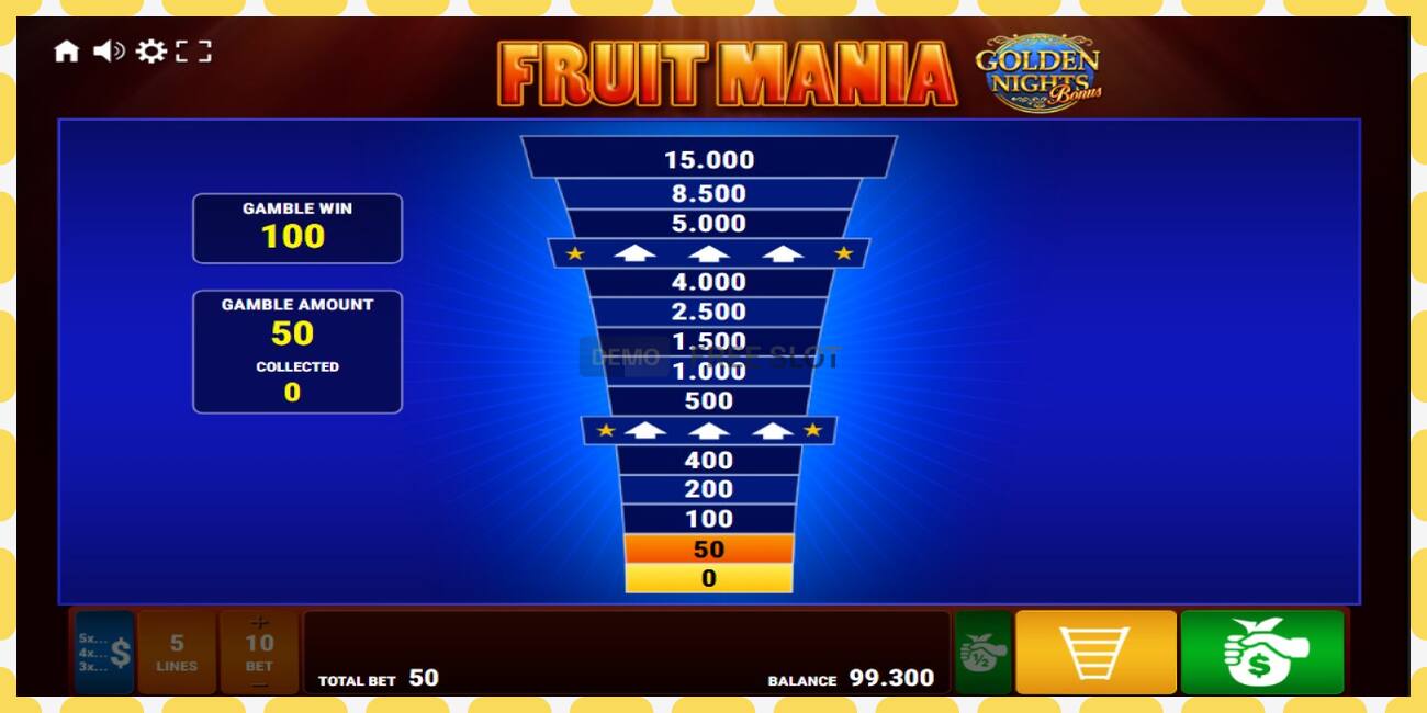 Demo slot Fruit Mania Golden Nights free and without registration, picture - 1