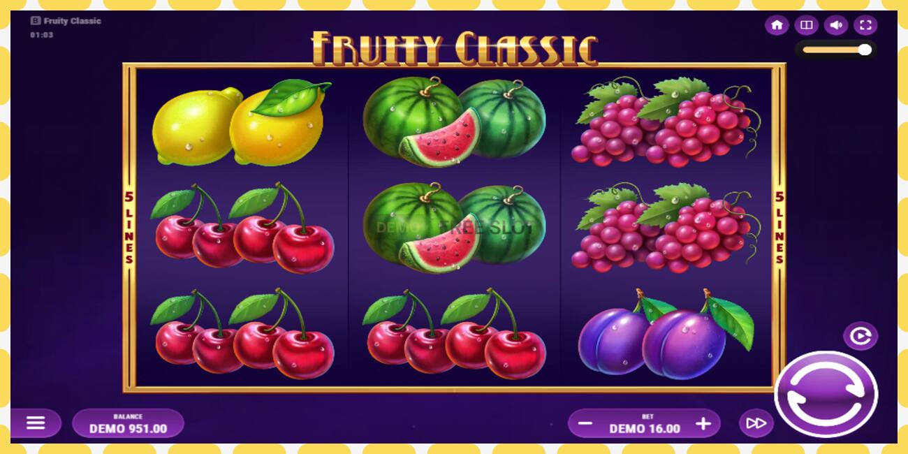 ဒီမိုအထိုင် Fruity Classic အခမဲ့နှင့်မှတ်ပုံတင်ခြင်းမရှိဘဲ, ပုံ - ၁