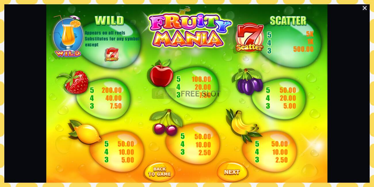 Demo slot Fruity Mania free and without registration, picture - 1