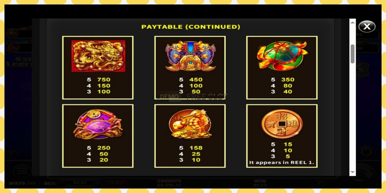 Demo slots Fu Lai Cai Lai 5 Sea Legends bezmaksas un bez reģistrācijas, attēlu - 1