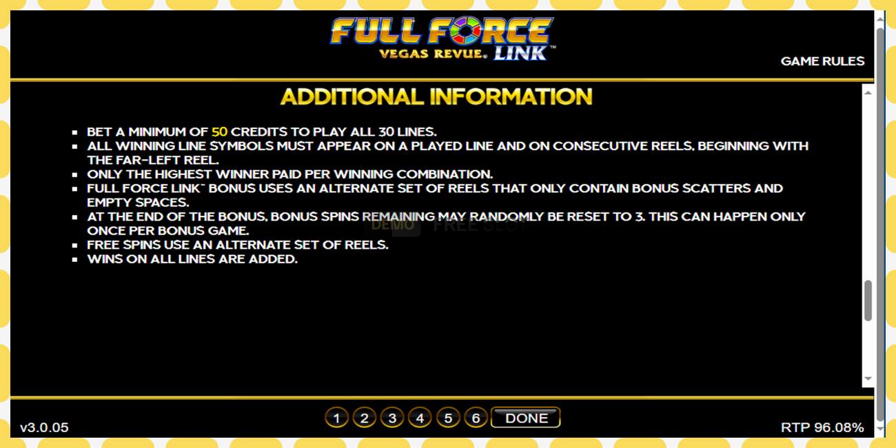 Demo slot Full Force Vegas Revue free and without registration, picture - 1