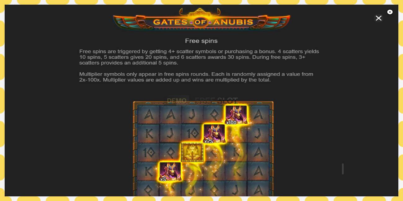 டெமோ ஸ்லாட் Gates of Anubis இலவச மற்றும் பதிவு இல்லாமல், படம் - 1