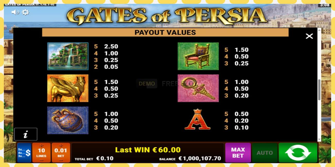 Demo slot Gates of Persia free and without registration, picture - 1