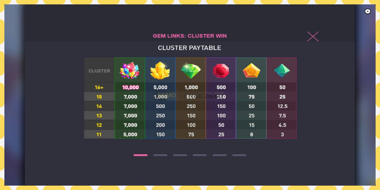 Slot de demostración Gem Links: Cluster Win gratuíto e sen rexistro, imaxe - 1