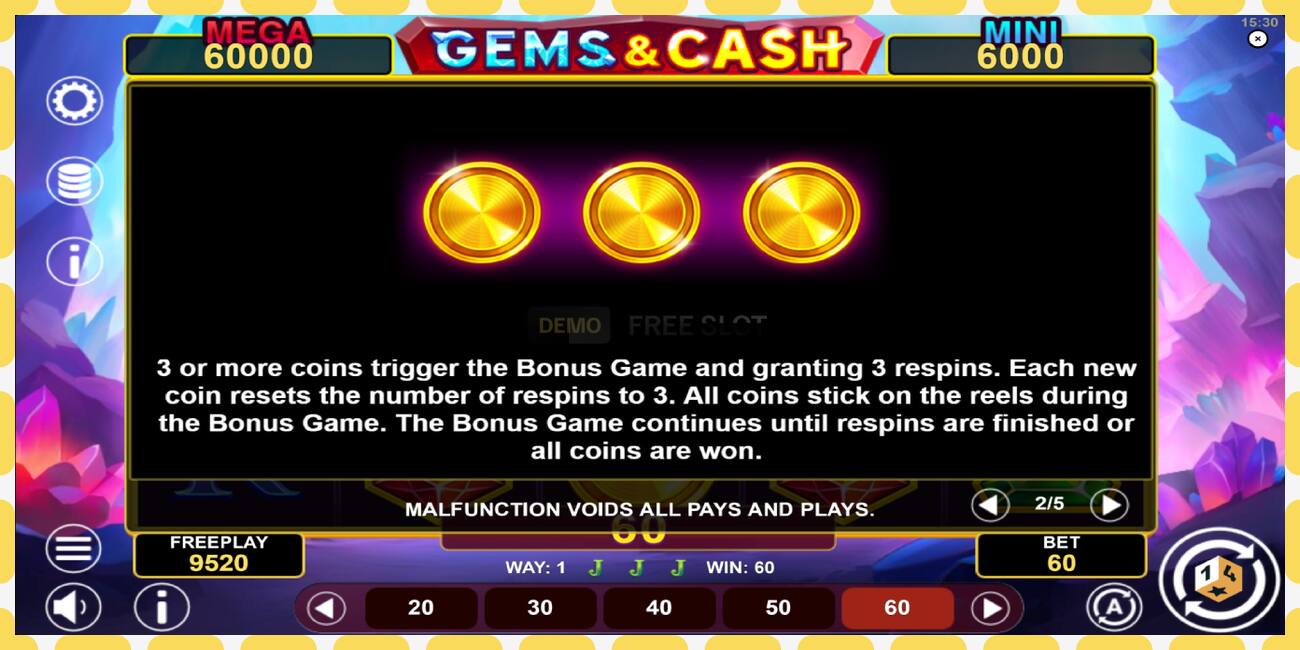 Demo slot Gems & Cash gratis og uden registrering, billede - 1