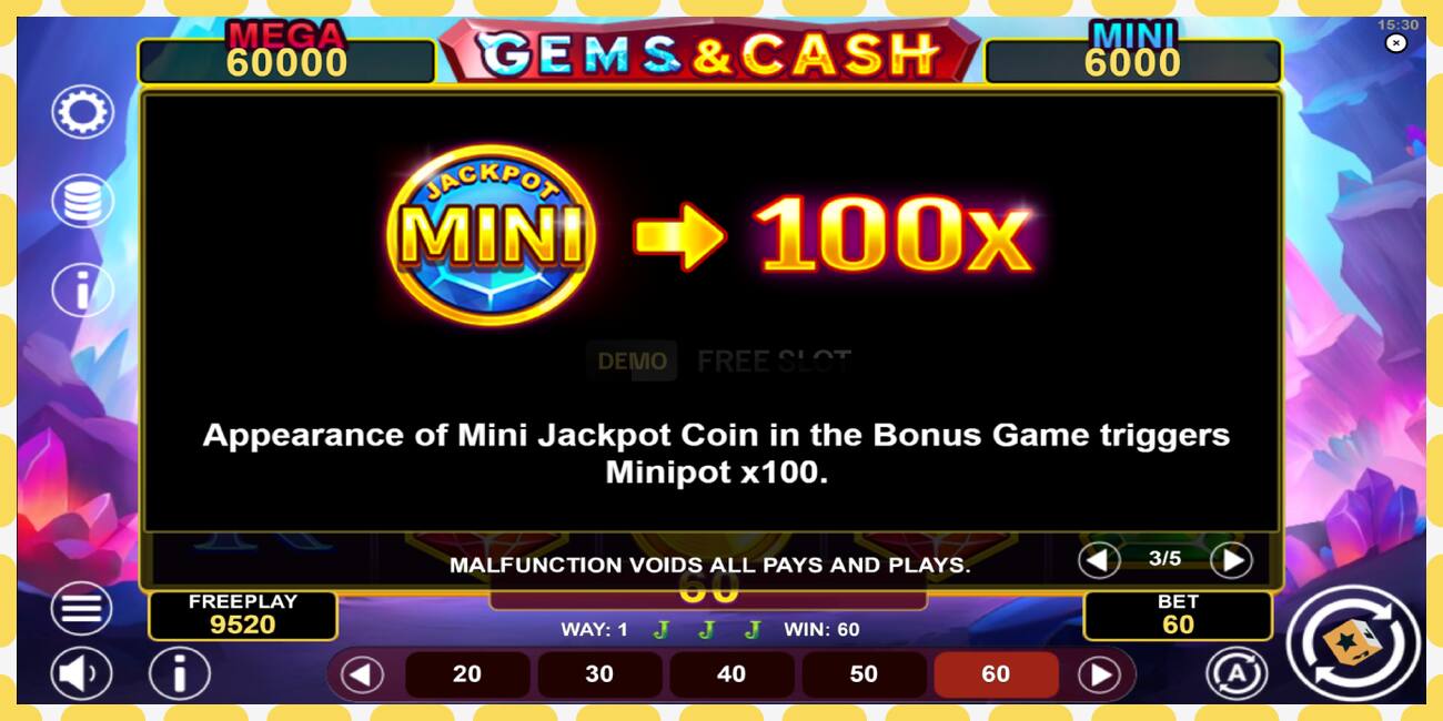 Demo slot Gems & Cash gratis og uden registrering, billede - 1