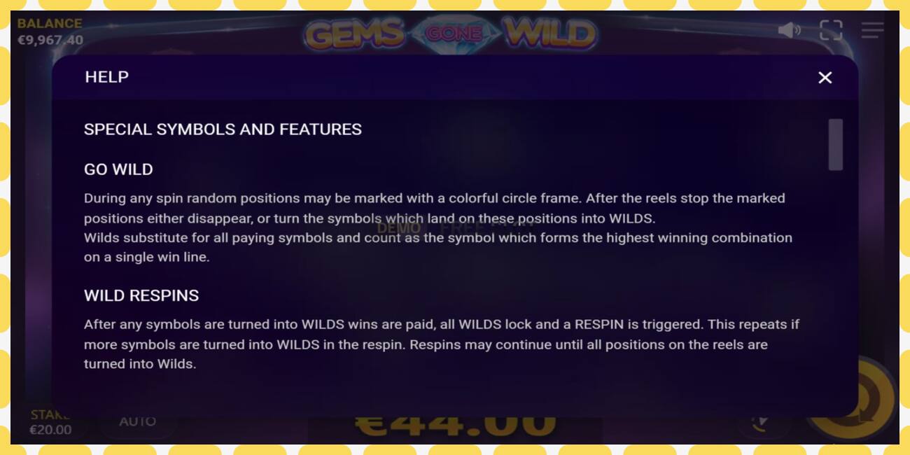 Demo slot Gems Gone Wild free and without registration, picture - 1