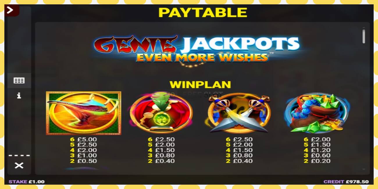 Դեմո բնիկ Genie Jackpots Even More Wishes անվճար և առանց գրանցման, նկար - 1