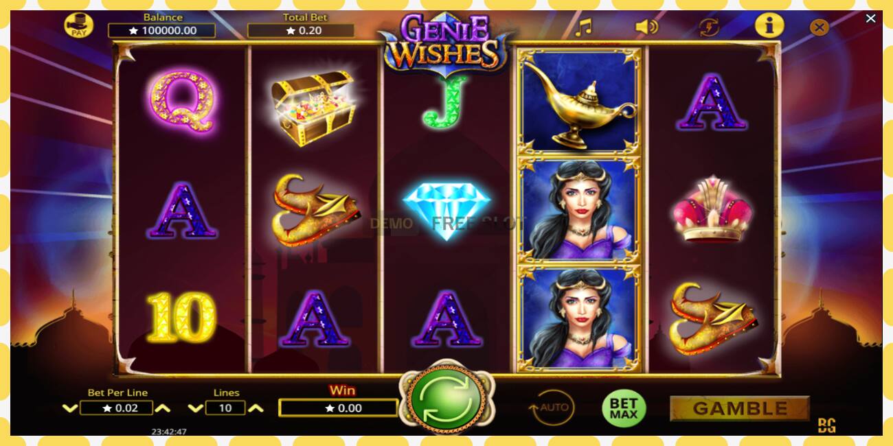 Slot de demostración Genie Wishes gratuíto e sen rexistro, imaxe - 1