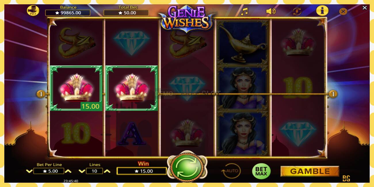 Slot de demostración Genie Wishes gratuíto e sen rexistro, imaxe - 1