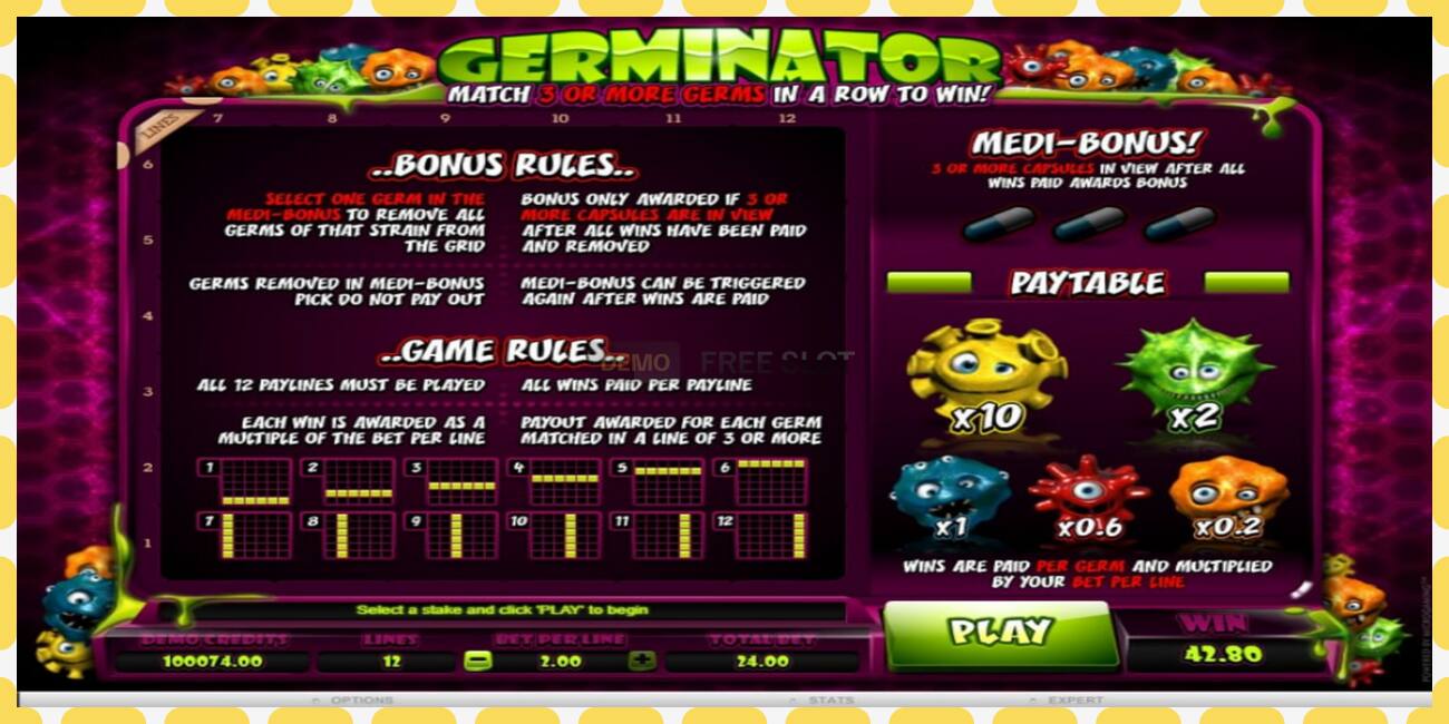 Ranura de demostración Germinator gratis y sin registro, imagen - 1