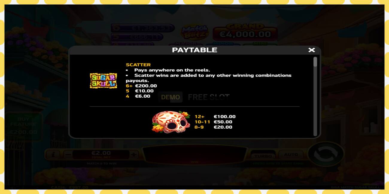 Demo slot Giga Match Sugar Skull free and without registration, picture - 1