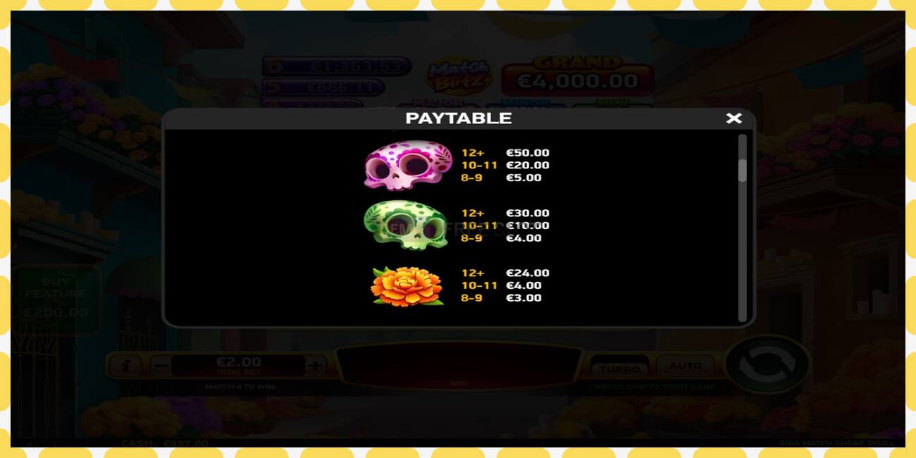 Demo slot Giga Match Sugar Skull free and without registration, picture - 1