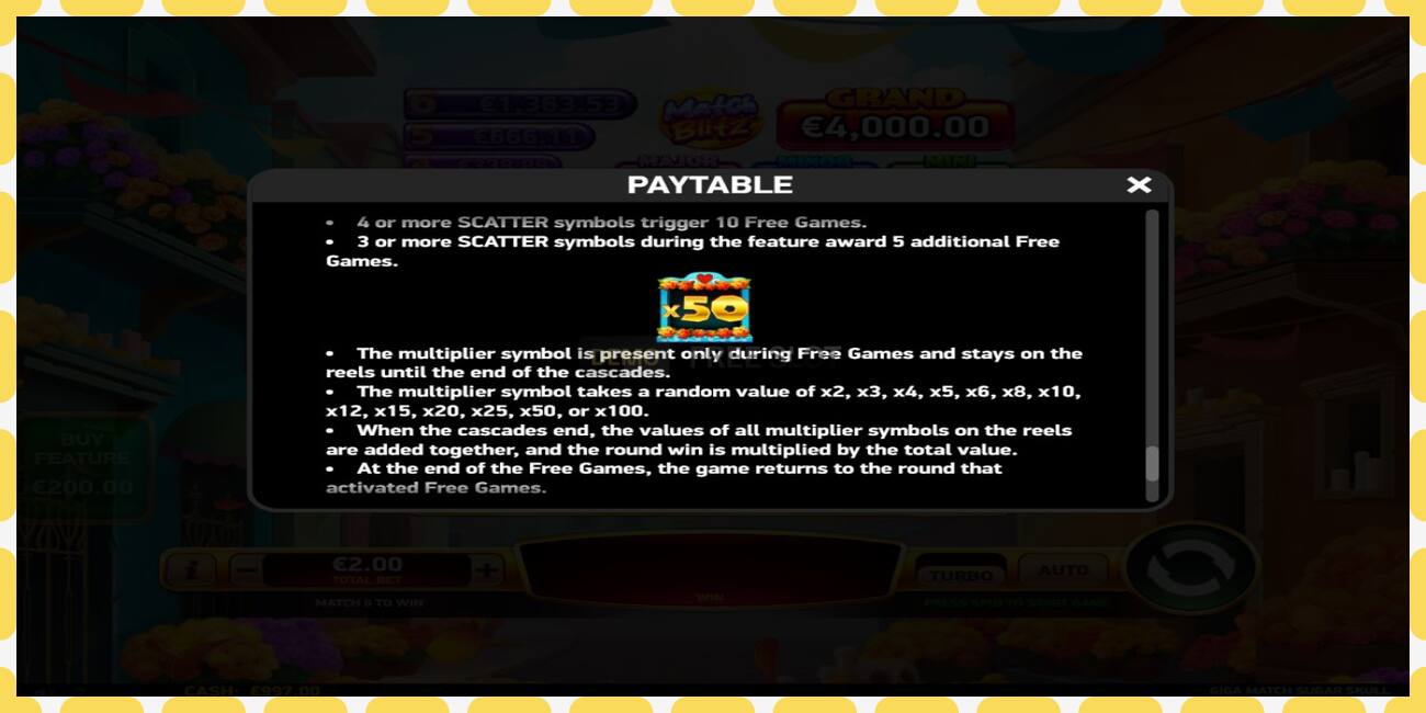 Demo slot Giga Match Sugar Skull free and without registration, picture - 1