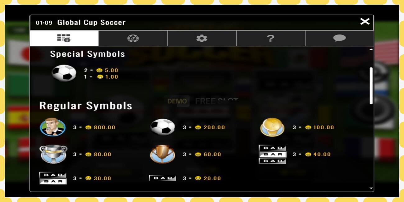 Demo slot Global Cup Soccer free and without registration, picture - 1