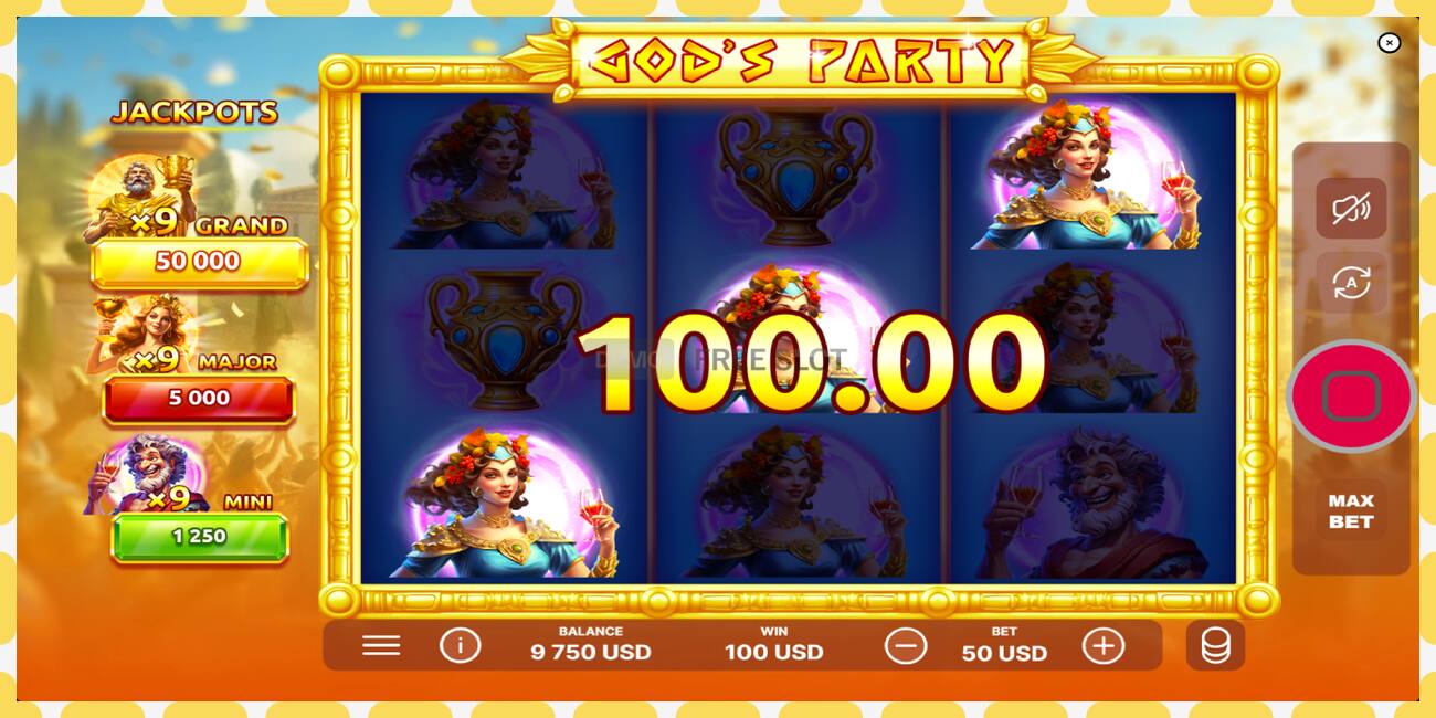 Demo slots Gods Party bezmaksas un bez reģistrācijas, attēlu - 1