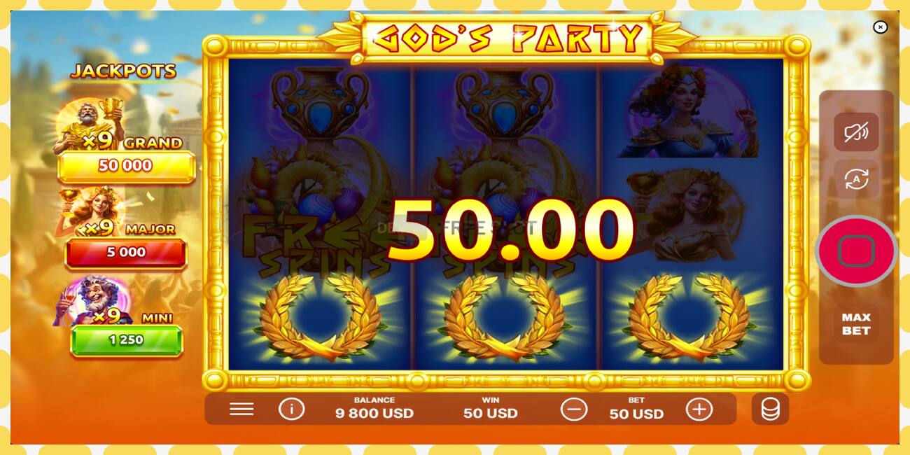 Demo slots Gods Party bezmaksas un bez reģistrācijas, attēlu - 1