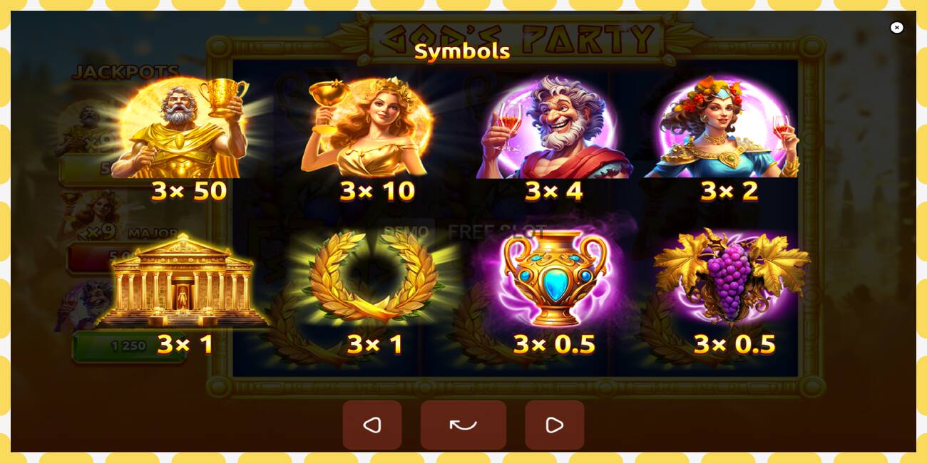 Demo slots Gods Party bezmaksas un bez reģistrācijas, attēlu - 1