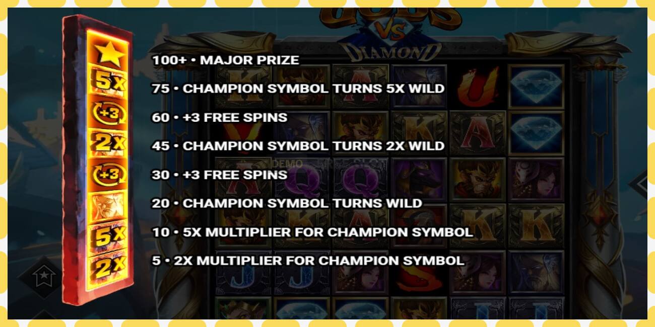 Demo slot Gods VS Diamond free and without registration, picture - 1