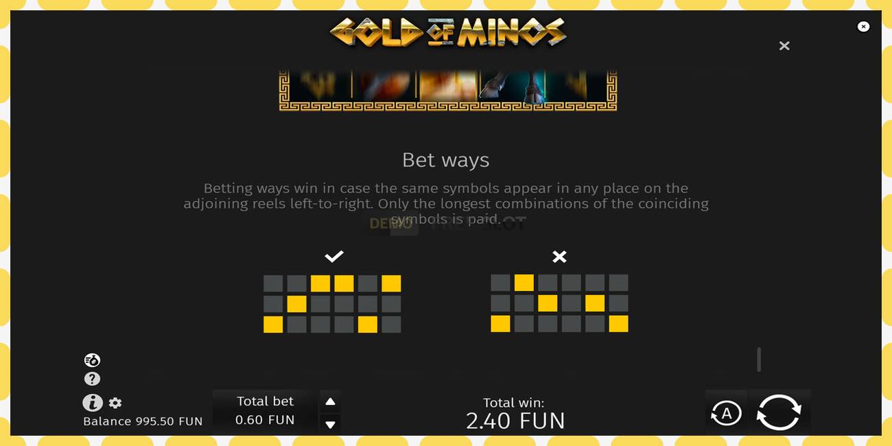 Demo slot Gold of Minos free and without registration, picture - 1