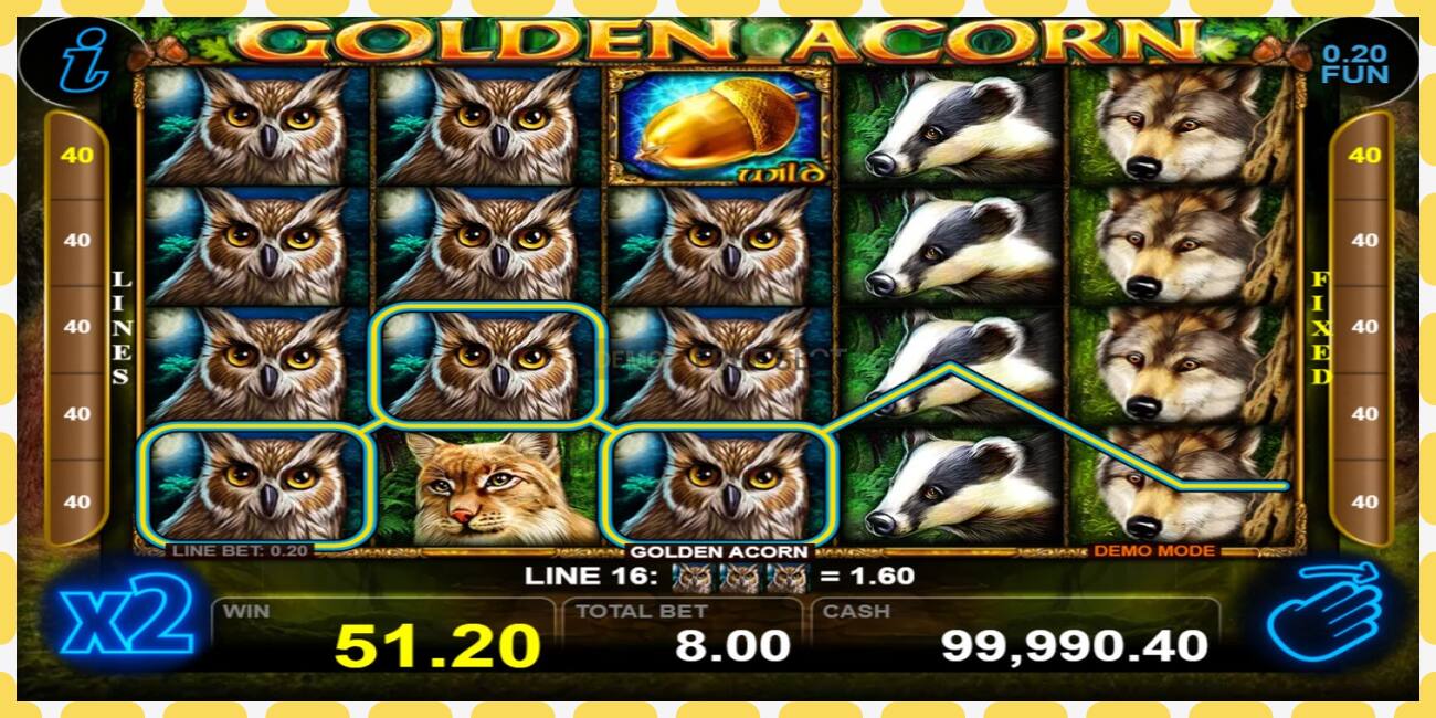 Demo slot Golden Acorn නොමිලේ සහ ලියාපදිංචියකින් තොරව, පින්තූරය - 1