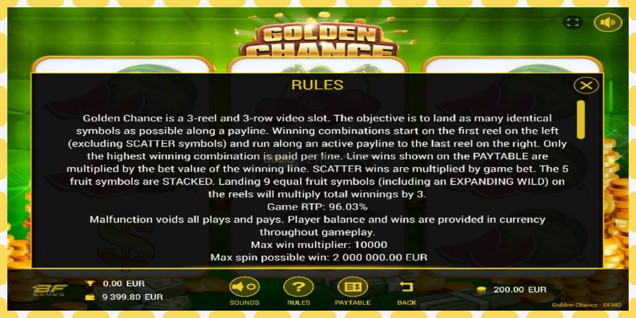 Demo slot Golden Chance free and without registration, picture - 1