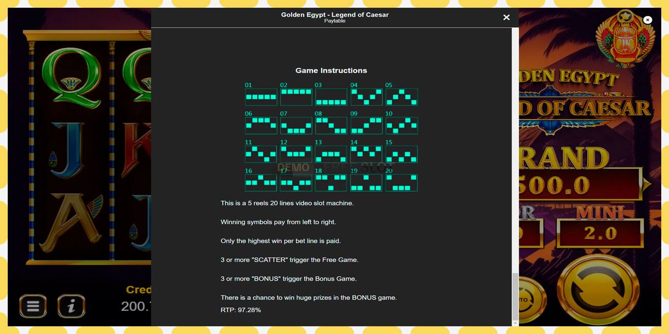 Demo slot Golden Egypt Legend of Caesar free and without registration, picture - 1